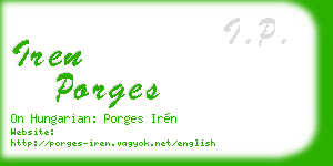 iren porges business card
