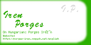 iren porges business card